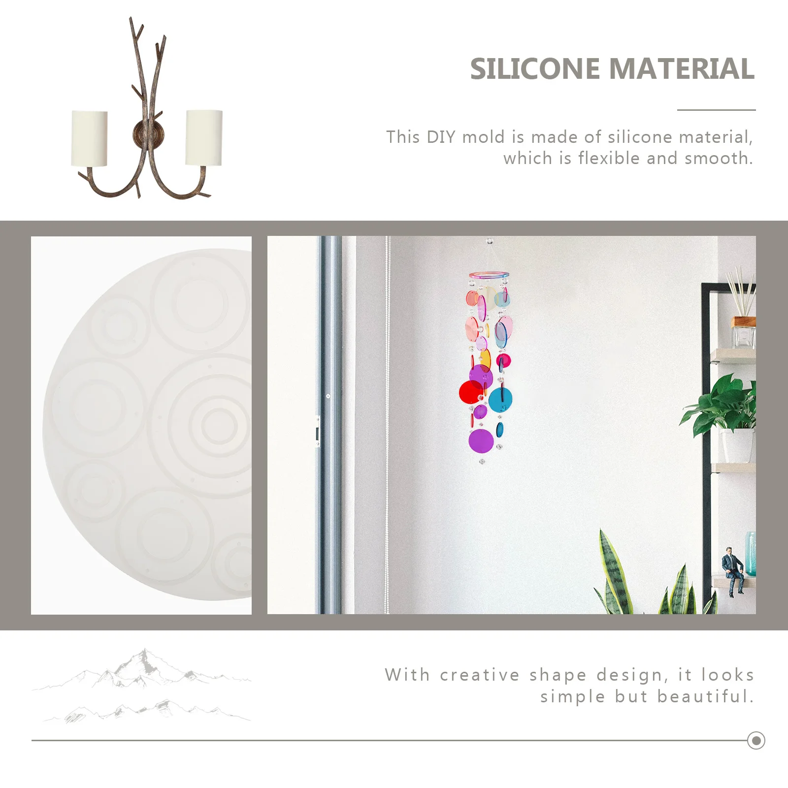 

Round Resin Epoxy Mold Christmas Decoration Hanging Silica Gel Jewelry Making DIY Silicone