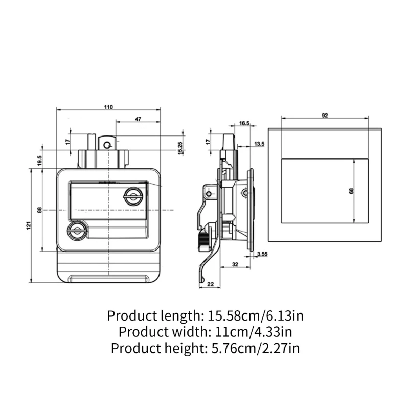 RVs Mục Từ Cửa Chốt Tay Cầm Hợp Kim Kẽm Cửa Đôi Mở Cửa Cho Người Cắm Trại Đoàn Lữ Hành Kéo Khóa Thả vận Chuyển