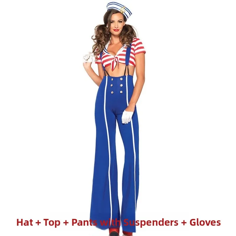 Blue Sexy Women's Navy Sailor Suit loween Cosplay Game orm Set Traditional Chinese Ethnic Women's Faion Summer 