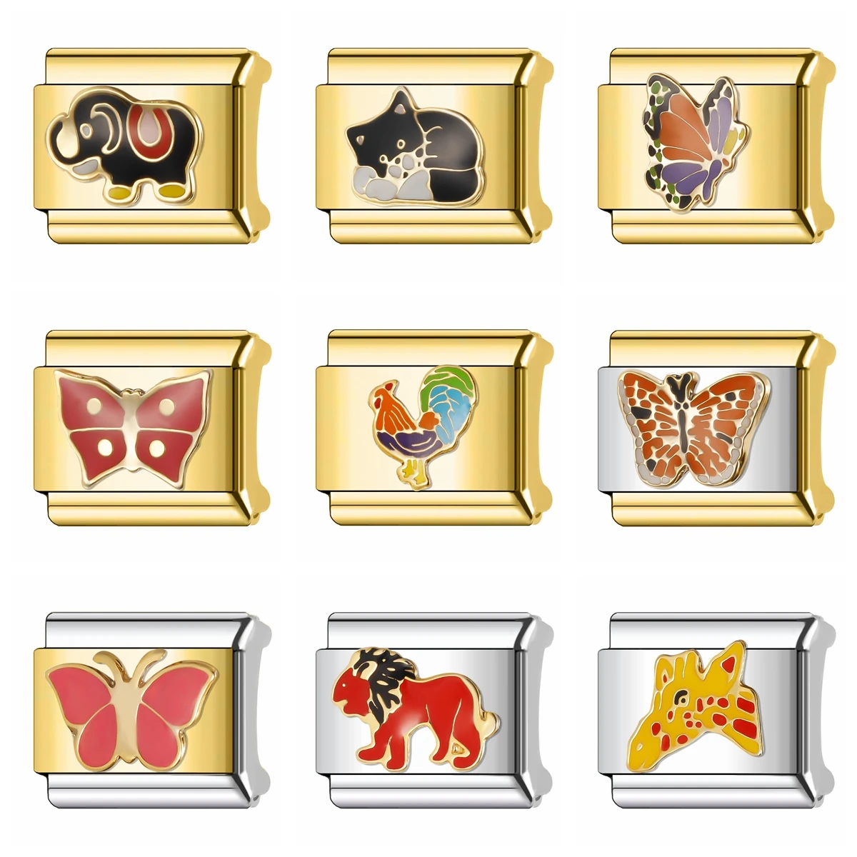 WG, 1 шт., 27 видов, стандартный золотистый набор, 9 мм, модульные фотозвенья, ювелирные изделия ручной работы «сделай сам», подарки