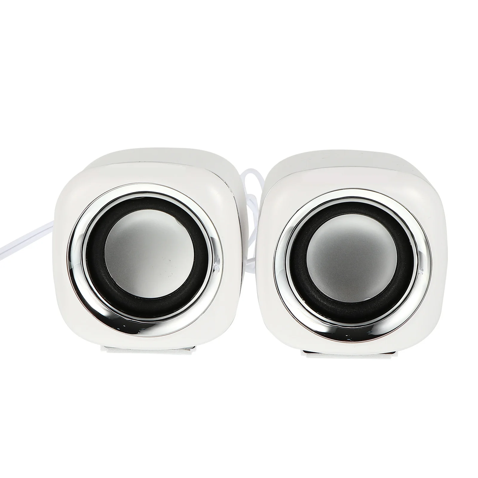 

Stereo Design Usb Desktop Speaker Dual Speaker Sounding Unit Hi Fi Sound Plating Body Metallic Texture Boys Computer Speaker