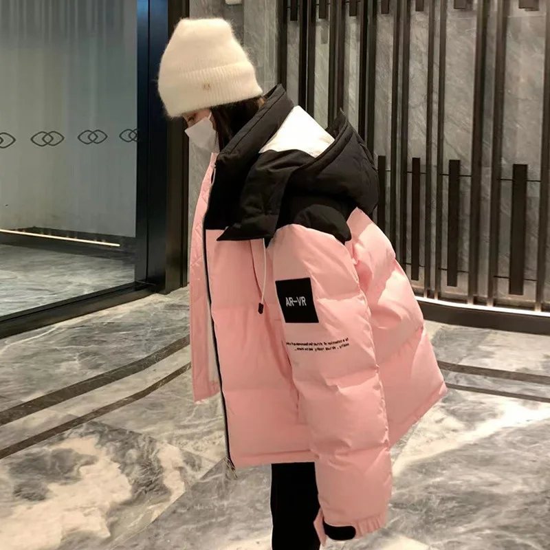 Down Jacket For Women 2025 New Korean Style Student Coat Workwear Oversize Winter Thickened Cotton Outerwear