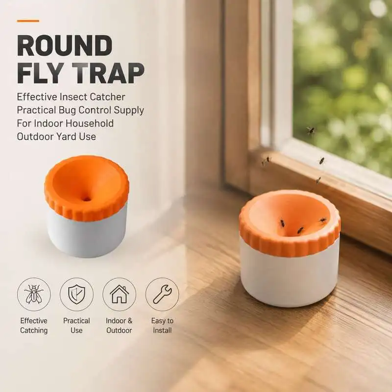 Round Fly Trap Effective Insect Catcher Practical Bug Control Supply For Indoor Household Outdoor Yard Use