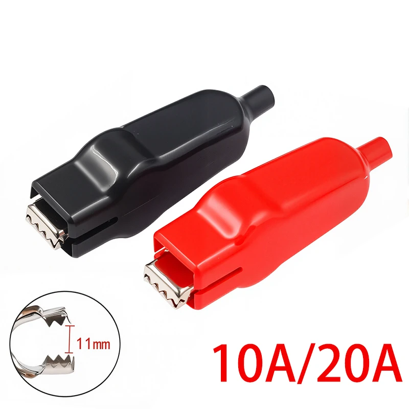 Alligator Clip 10A 20A PVC Sheathed Alligator Clamps DIY Test Leads Crocodile Electrical Clips Electrical Tool Parts