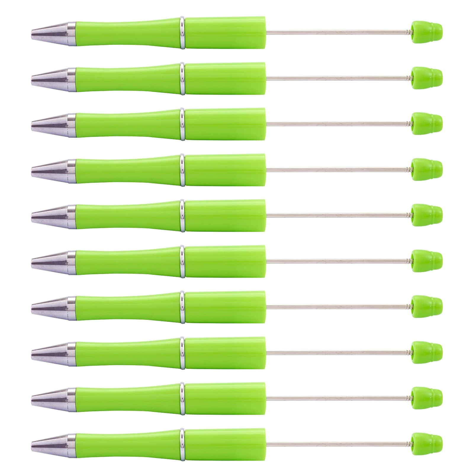 

10Pcs New Green Beaded Ballpoint Pen Pens Gift for Writing Beadable Pens Beadable Pen DIY Gift for Student Office Supplies