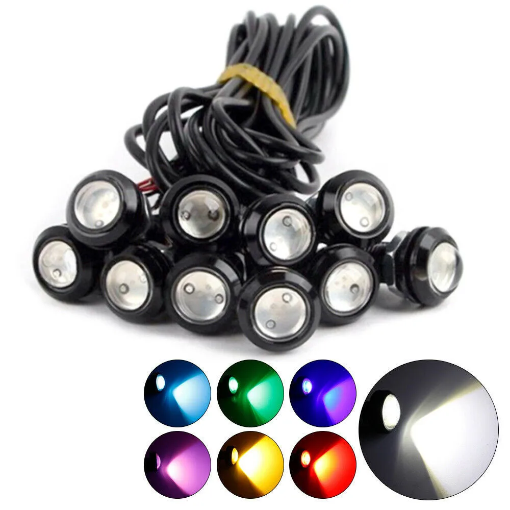 10pcs 18mm Car Eagle Eye LED Light 12V Daytime Running Lights DRL Auto Parking Singal Lapms For Motorcycle Car