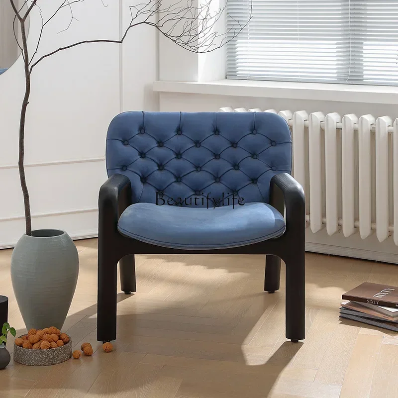 

02ls 18 -*Italian minimalist leisure chair frosted leather single sofa modern minimalist living room designer chair