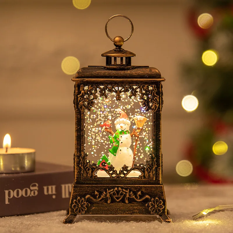 Christmas desktop decoration small night light Christmas snowman handheld light New Year Decorations Xmas Gifts Portable Lamp