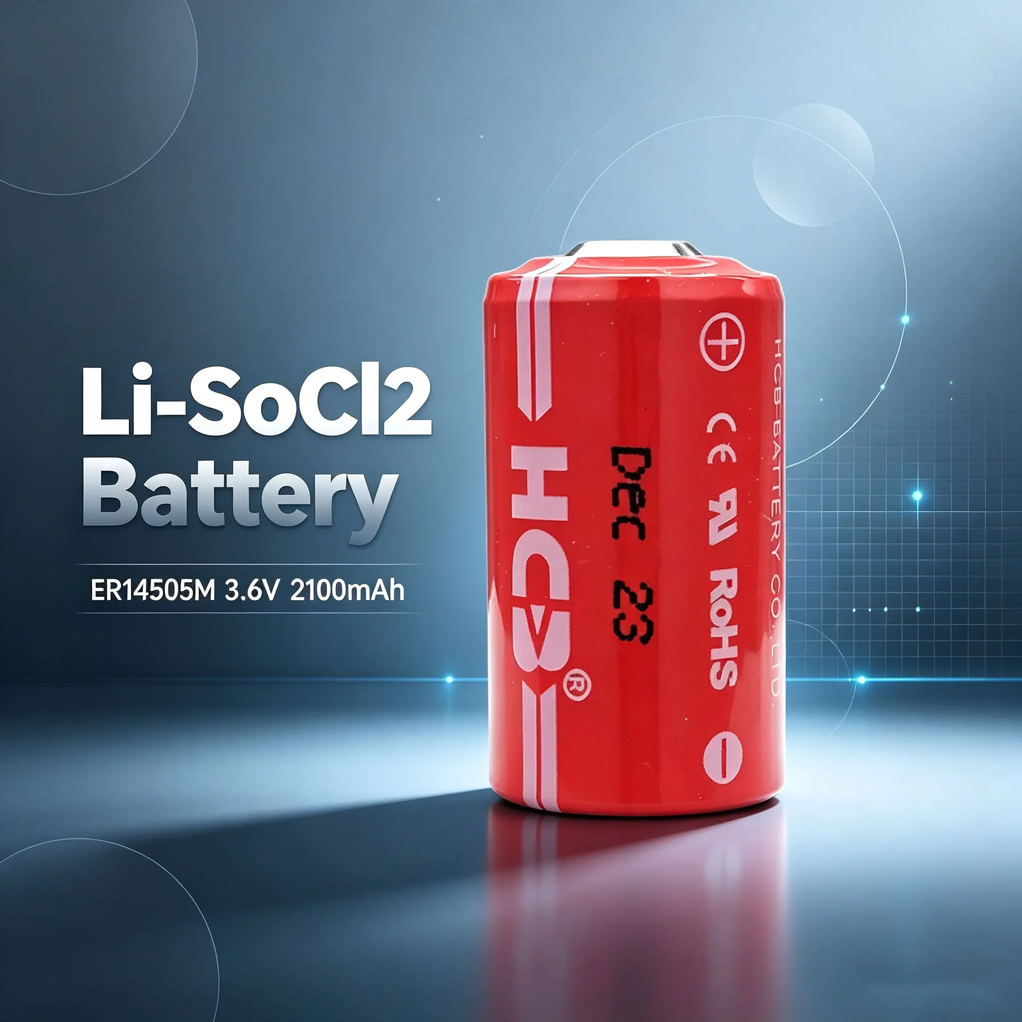 HCB ER14505M Suitable for Eston robots, smart water meters, coal mine personnel positioning cards, 3.6V Li-SOCl2 Battery