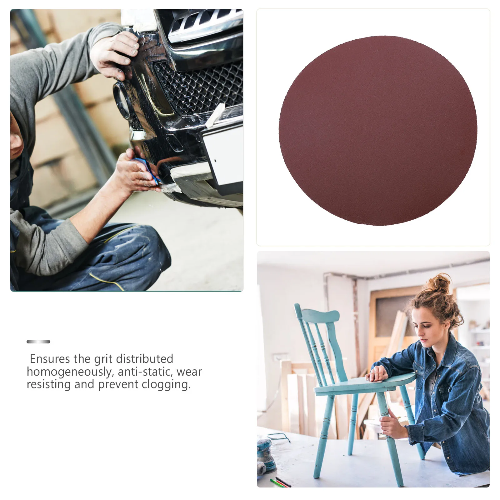 

20 Pcs Self Adhesive Sandpaper Sheets Wet Dry Polishing Round Electric Sander Concrete Wood Car Auto Body