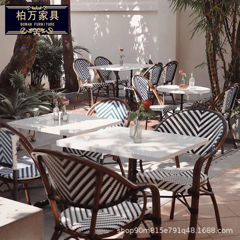 

Уличные столы и стулья, двор, сад, кровать и завтрак, стулья из ротанга, уличная водонепроницаемая защита от солнца, комбинация для отдыха