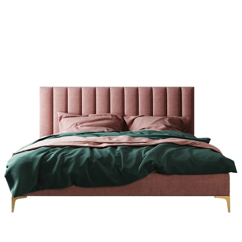 xx-Modern Luxury 1.8m Fabric Double Bed king Size Bed With Flocking&