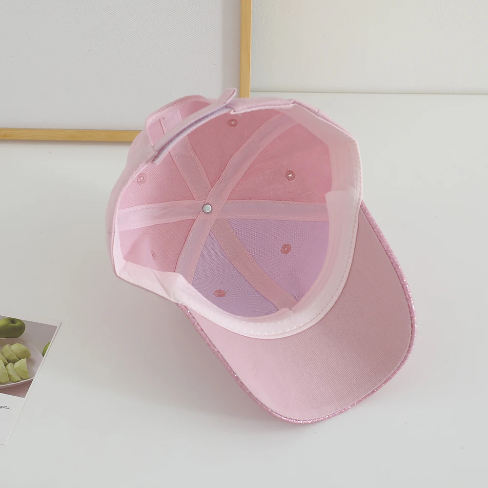 Girls Adjustable Baseball Cap Kids Cartoon Cute Crown Princess Hat Summer Outdoor UV Protection Beach Sun Cap Baby 3-8Years Old 6