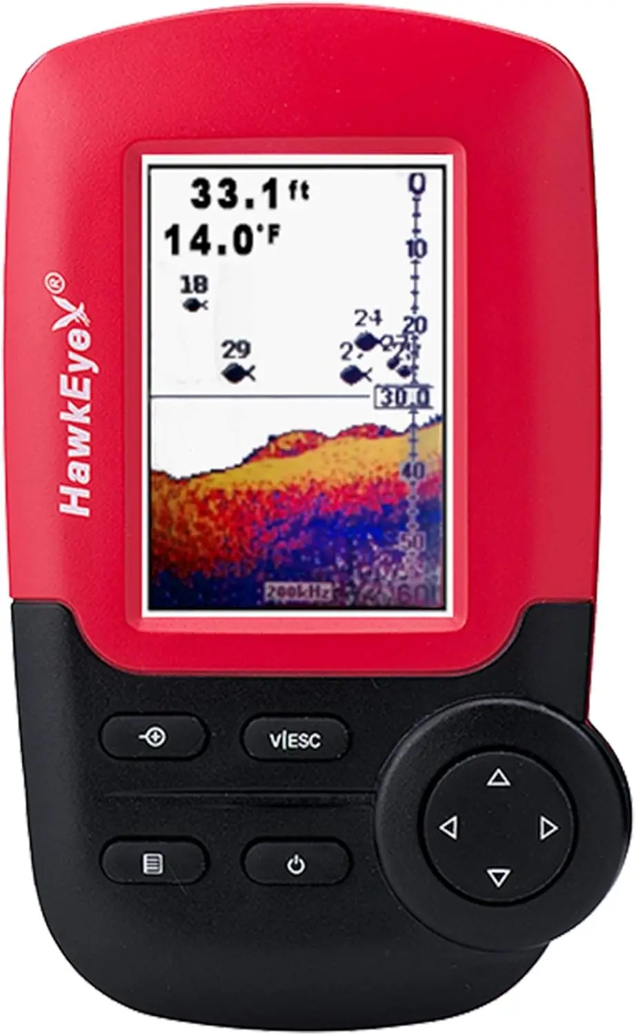 Fishtrax 1C Fish Finder with HD Color Virtuview Display, Black/Red, 2