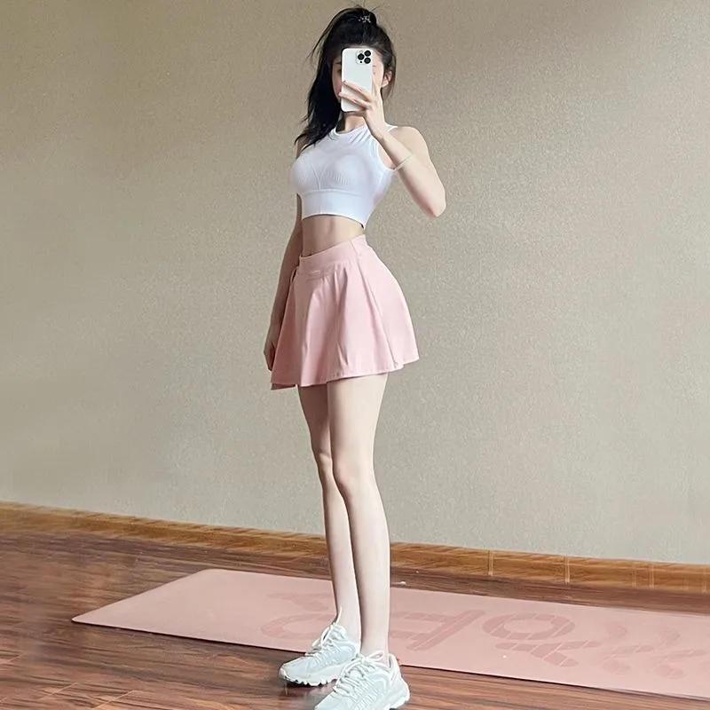 Sports Skirts Women 2024 Summer High Waist Yoga Shorts Fake Two Piece Outer Wear Versatile Casual Daily Fashion Skirt Female