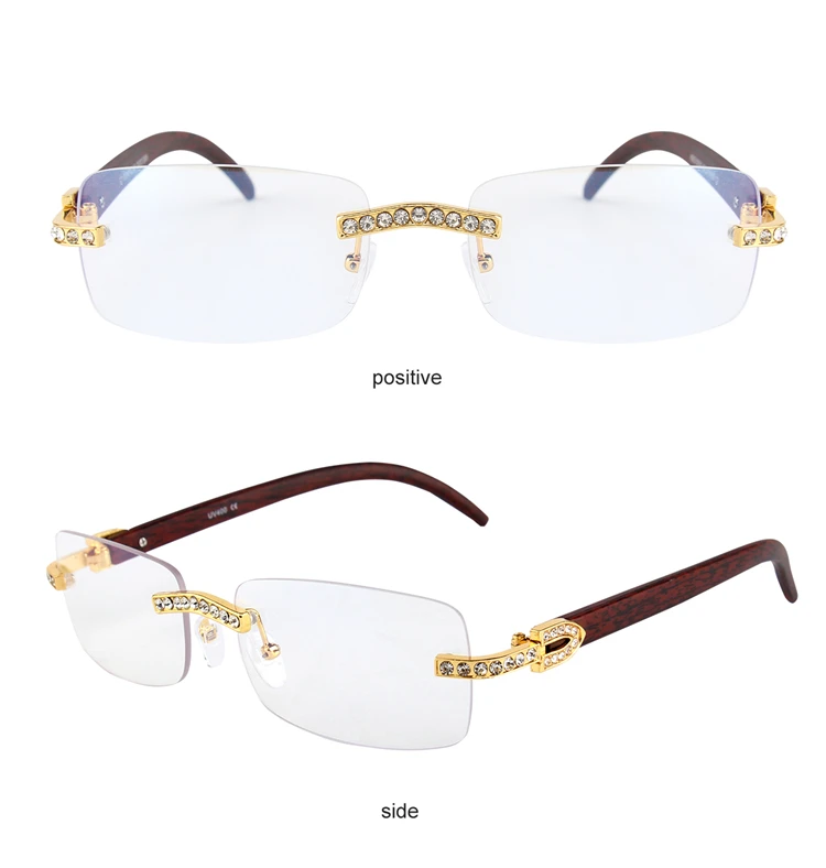 Kenbo Vintage Mode Neue Marke Randlose Strass Sonnenbrille Beliebte Diamant Metall Männer Frauen Luxus Design Sonnenbrille Unisex – Detail 10