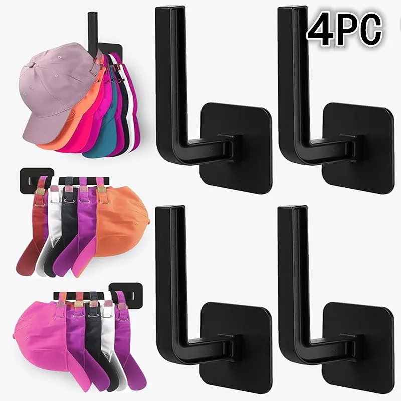 Hat Rack for Baseball Caps Adhesive Hat Hooks for Wall Cap Hanger Storage Cap Organizer No Drilling Hat Holder for Door Closet