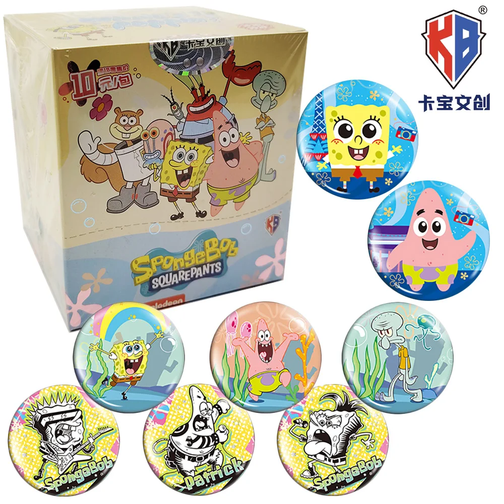 

KABAO Genuine SpongeBob SquarePants Cartoon Peripherals Badges Clothing Lapel Pins Decorations Surprise Holiday Gifts for Kids