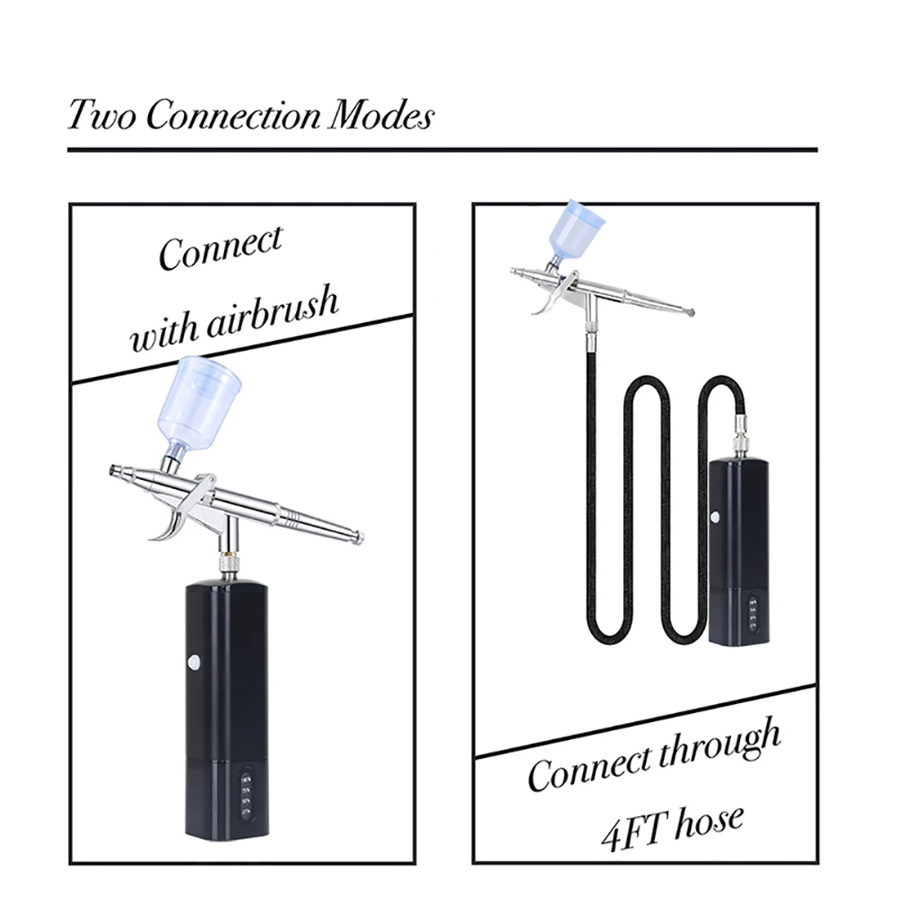 Imagem -03 - Compressor Airbrush Portátil tipo c Bateria Fácil Uso Nail Art Maquiagem Paint Spray Design Agulhas de 03 Milímetros Tm90116w