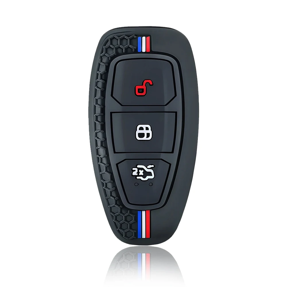 Fashion Car Key Pack for Ford ST Line Fiesta Focus Mondeo Ecosport Kuga Puma Edge Escape Metallic Silicone Car Key Fob Case