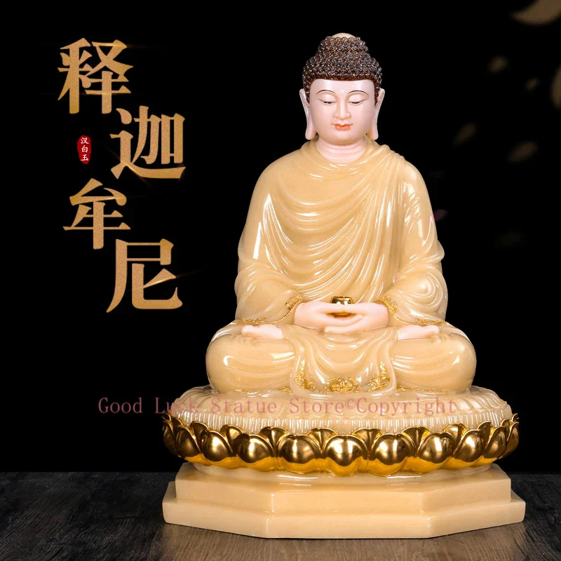 

48CM large Southeast Asia Buddhism HOME temple HIGH grade Sakyamuni Amitabha Buddha Patron saint jade statue bless safety health