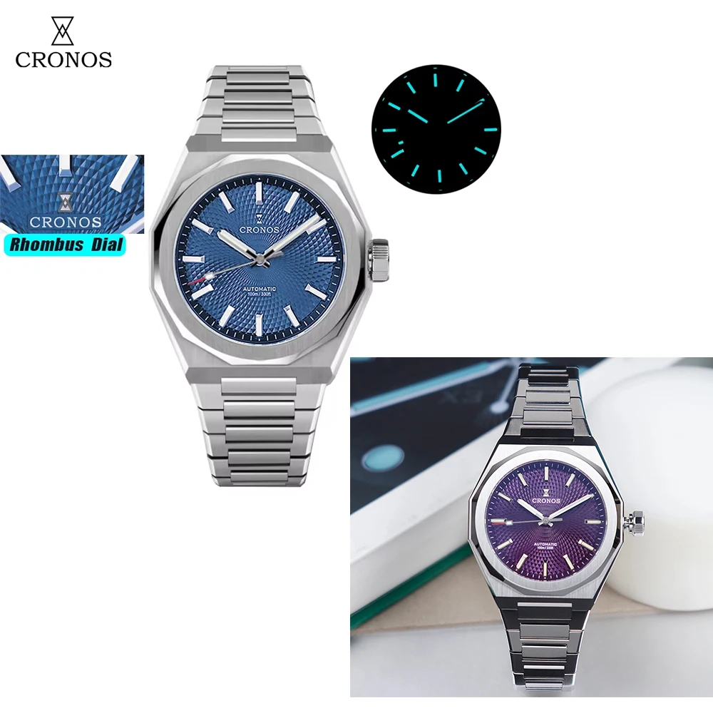 Cronos Luxury Men Watch 36mm Automatic PT5004 Miyota 90S5 Wristwatches Sapphire 10ATM See-through Case Back L6050  reloj hombre