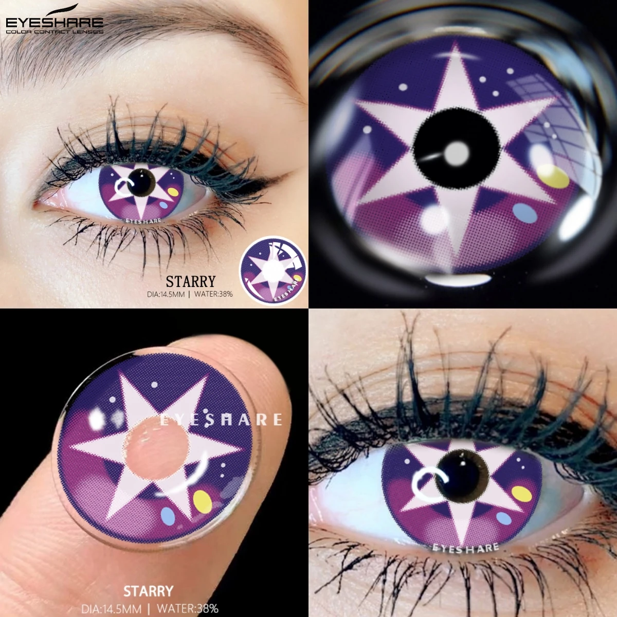 EYESHARE Halloween Cute Color Contact Lenses Hoshino Ai Anime Cosplay Contact Lenses Blue Eyes Contact Lenses Colored Contacts