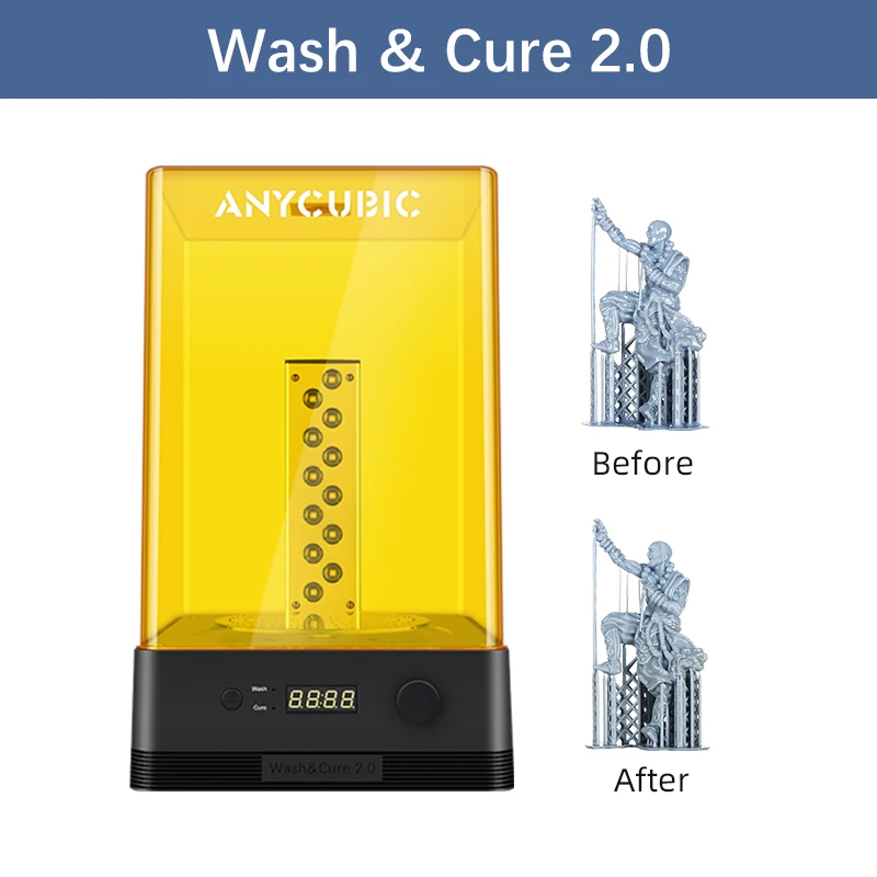 New! Wash & Cure 2.0 For Mars Photon Mono LCD SLA DLP 3D Printer Models UV Rotary Curing Resin Cleaning Machine 2 in 1