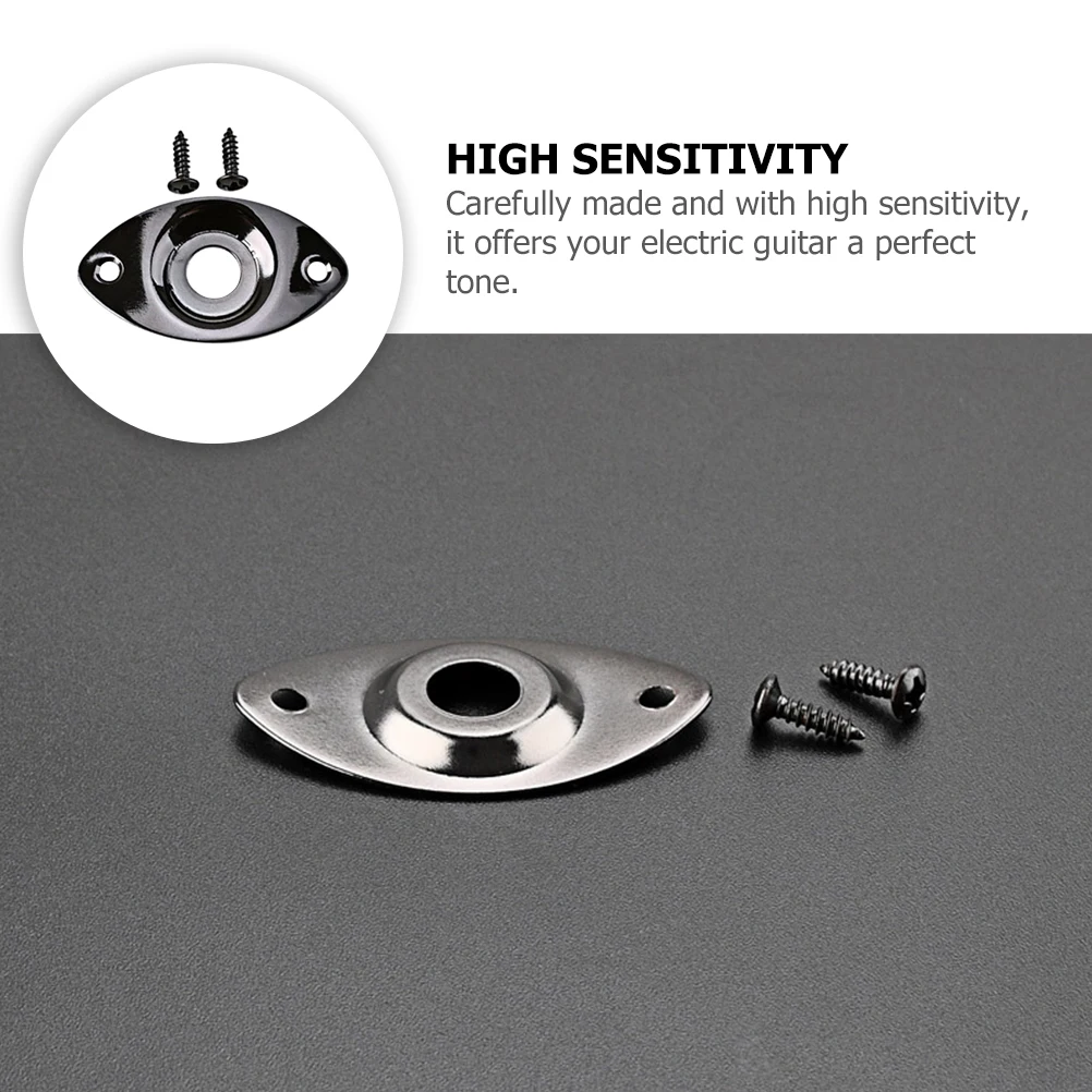 

Black Socket Sheet Guitar Jack Plate Electric Glass Metal Pickup Plates for Replacement Output Accessories Bass