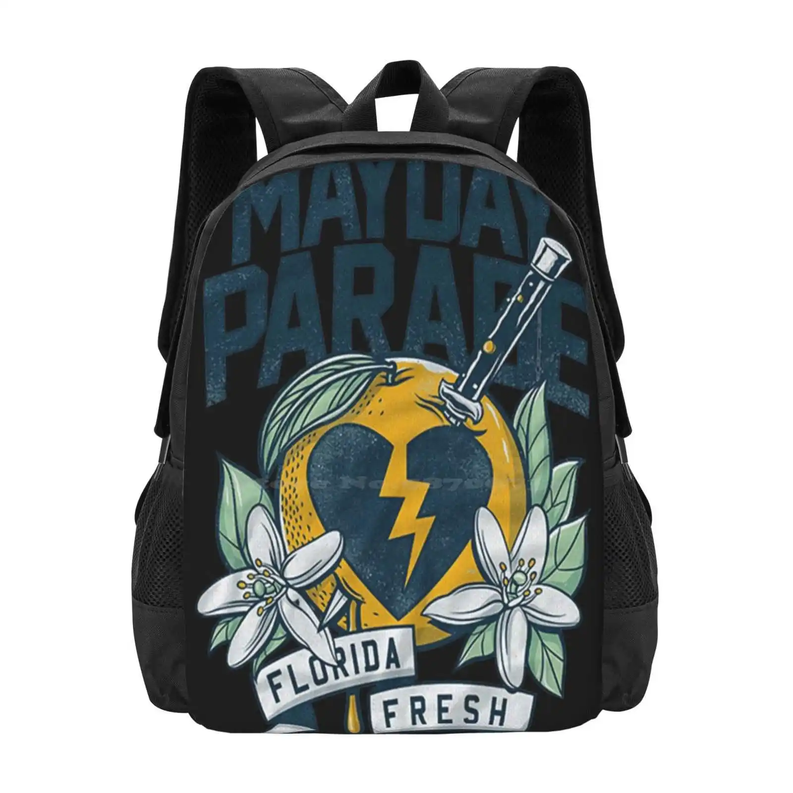 Folrida Fresh Merch Rock Band Hot Sale Schoolbag Backpack Fashion Bags Dropping Like Flies Mayday Parade Musical Group Mayday