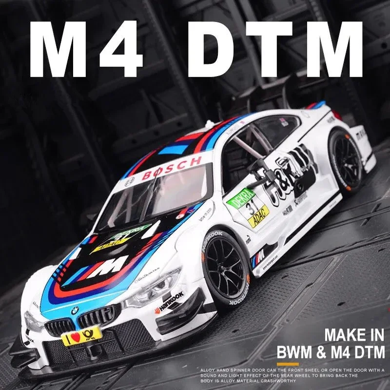 1:24 BMW M4 DTM le Ember Keverés Versenyzés autó manöken diecast Gyermek- vehicles Fém autó manöken Gyűjtés Magas légnyomású levegő Tettetés Adomány F193