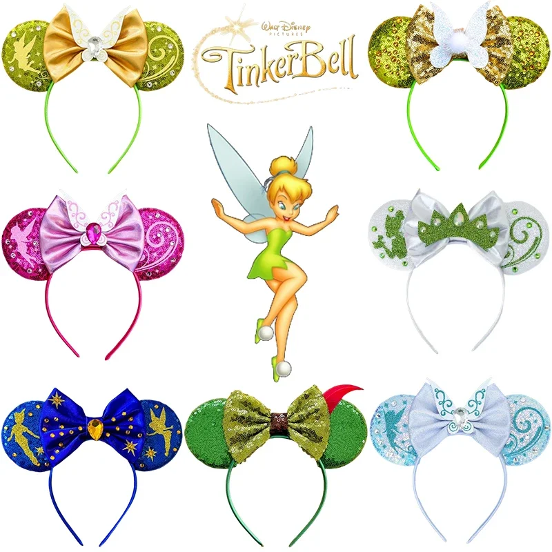 Disney Tinker Bell Hair Accessories For Girls Wings Fairy Headband Kids Flower Vine Ears Hairband Women Silvermist Headwear Baby