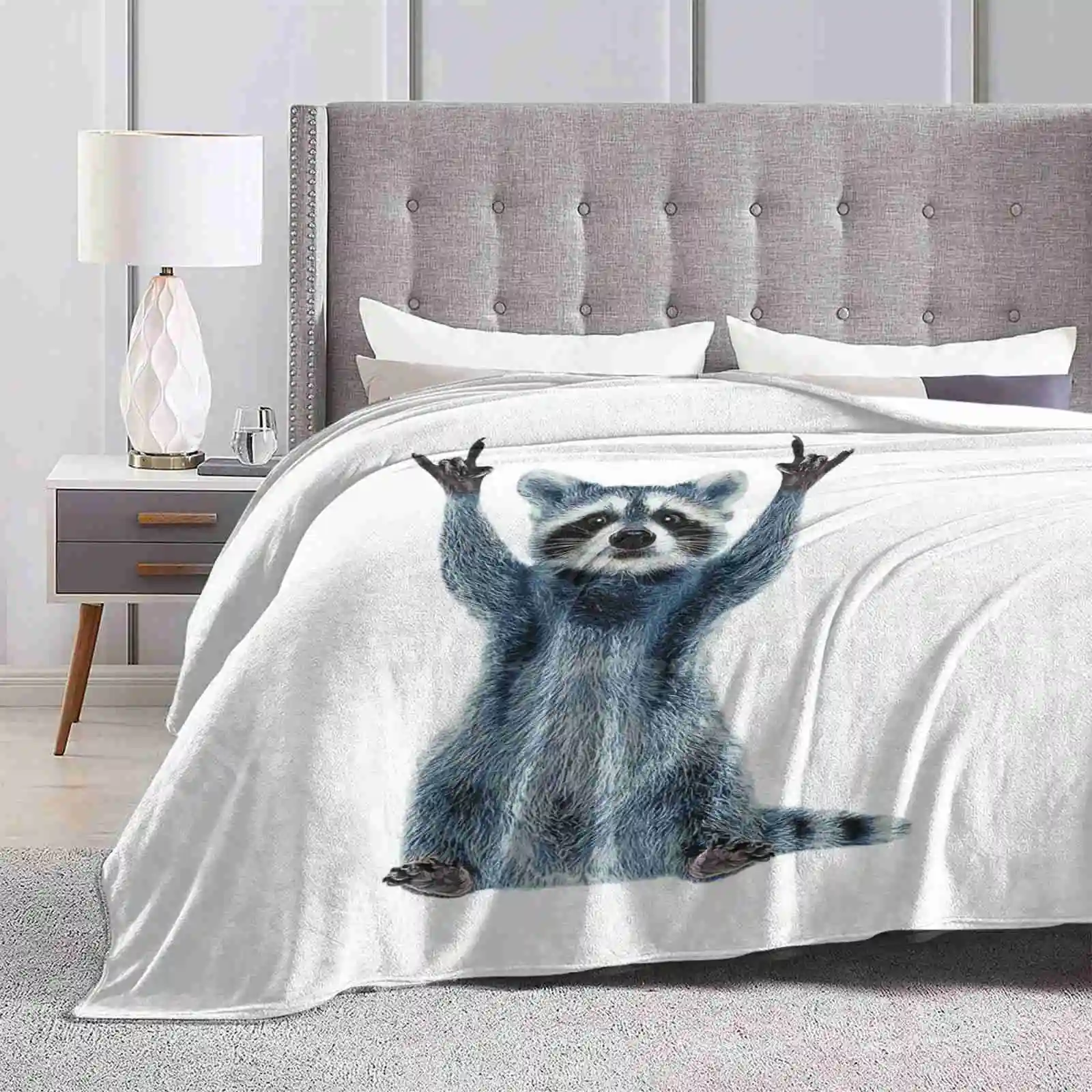 Raccoon Shirt-Cool Nature Raccoon Tee Cute Raccoon Classic Creative Design Light Thin Soft Flannel Blanket Camping Canada