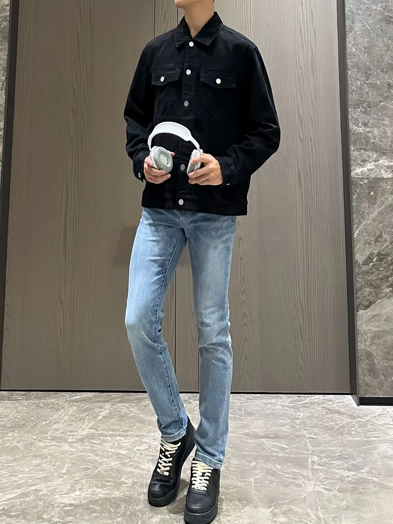 Retro Jeans Gender Neutral Blue Slim Pants Hip Hop Style For Dating Drip No accessories or belts included
