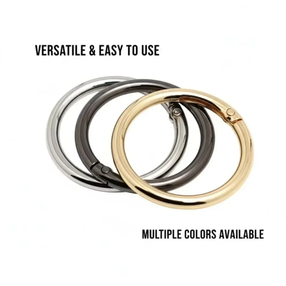 5Pcs Metal Spring Clasp O-ring Openable Round Carabiner Keychain Clasp Bag Clip Snap Hook Chain For DIY Craft Ornament Making