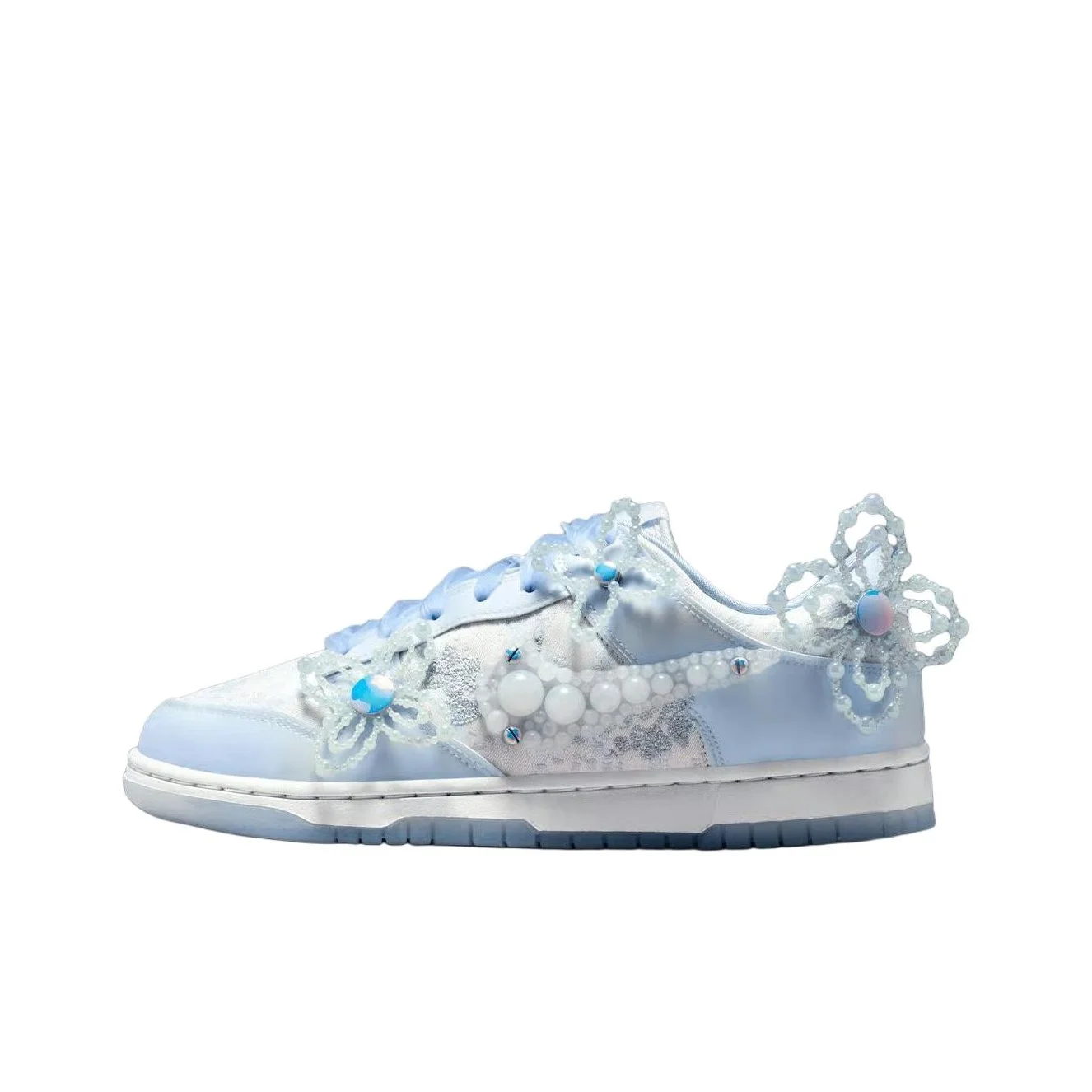 Nike x SUSAN FANG Dunk Synthetic Leather Skateboard Shoes Women's Light Blue HV8575-100
