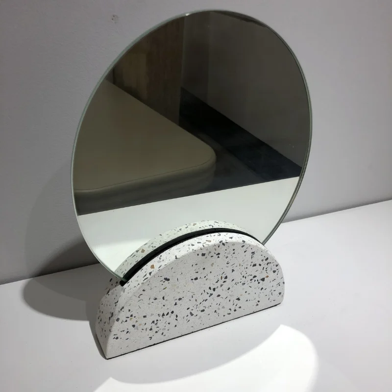 

Nordic Minimalist Personality Fashion Terrazzo Makeup Mirror Designer Home Desktop Makeup Mirror Wanddeko Living Room Decoration