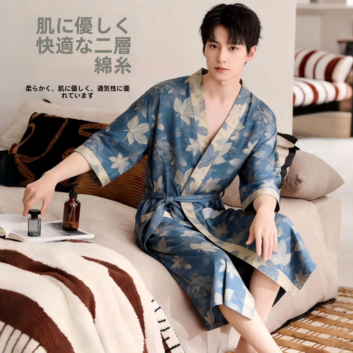 peignoir-d'ete-en-pur-coton-leger-ample-grande-taille-respirant-absorbant-double-couche-broderie-florale-pour-hommes-et-femmes