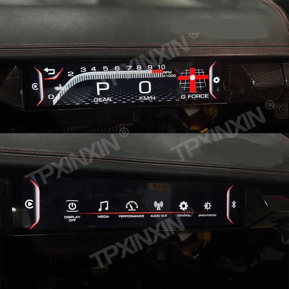 RHD LHD 12 Inch Carbon Fiber Screen For Ferrari 458 Passenger Co-pilot CarPlay Android Auto 812 Style Multimedia Head Uint