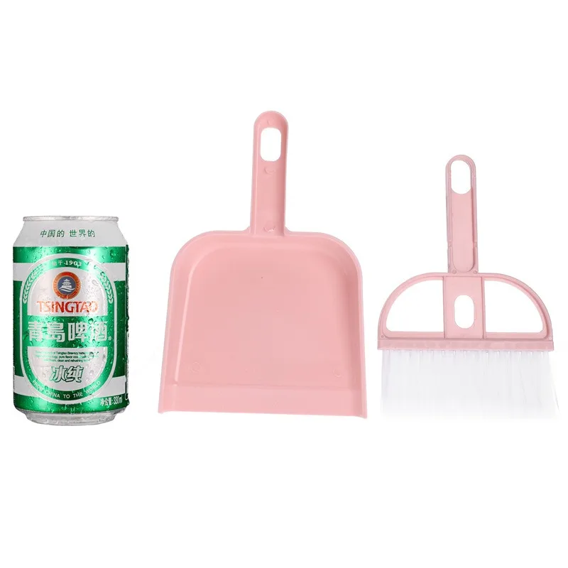 Candy Color Mini Cleaning Brush Small Broom Dustpans Set Desktop Sweeper Garbage Cleaning Shovel Household Cleaning Tools