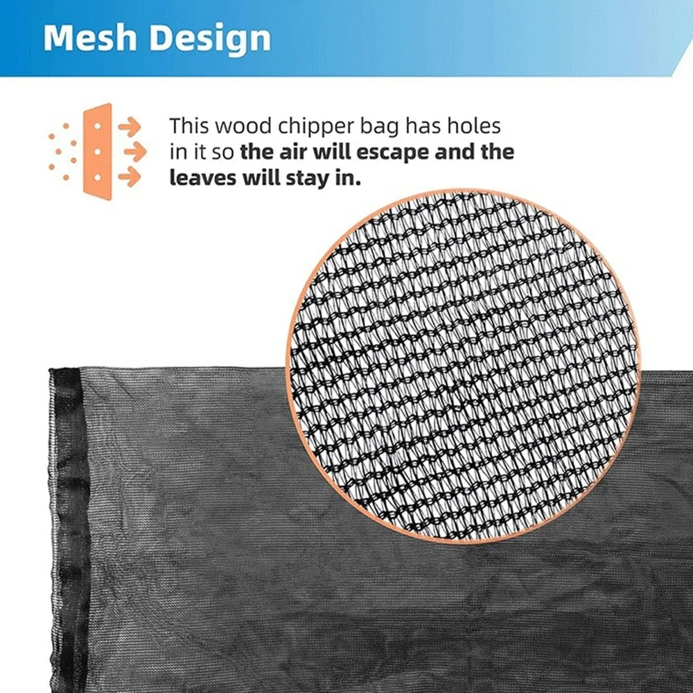 Durable Nylon Wood Chipper Bag Heavy Duty Fine Mesh Wood Chipper Replacement Bag Reusable Universal Bag Leaf Collection