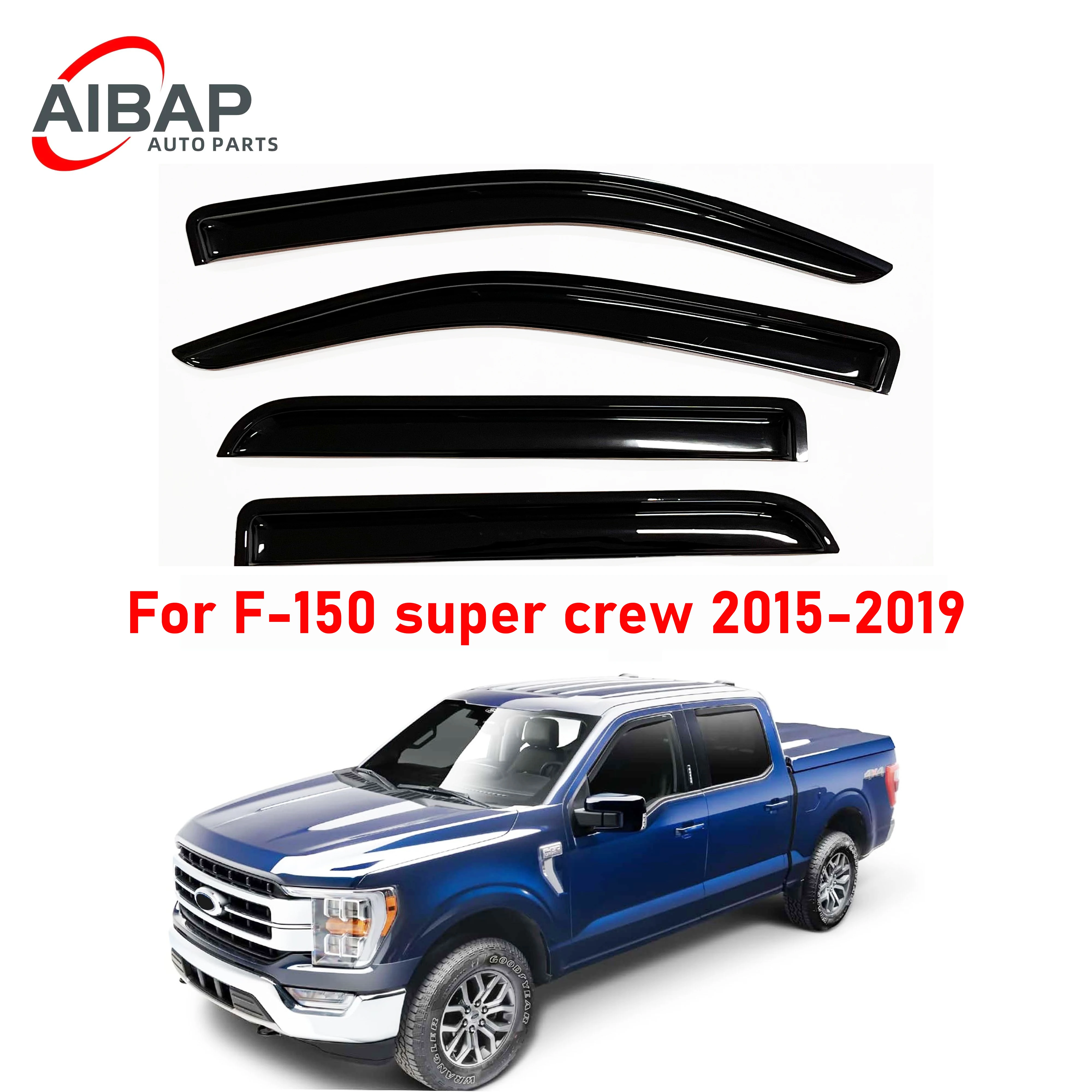 

4 pcs of the latest model car window sunshade for F-150 2015-2019 Super Crew rain guards window visors window rain guards