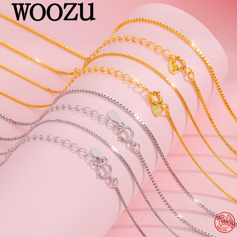 

WOOZU стерлингового серебра 925, классическое универсальное очаровательное ожерелье-цепочка на ключицу для женщин, вечерние повседневные модные ювелирные аксессуары