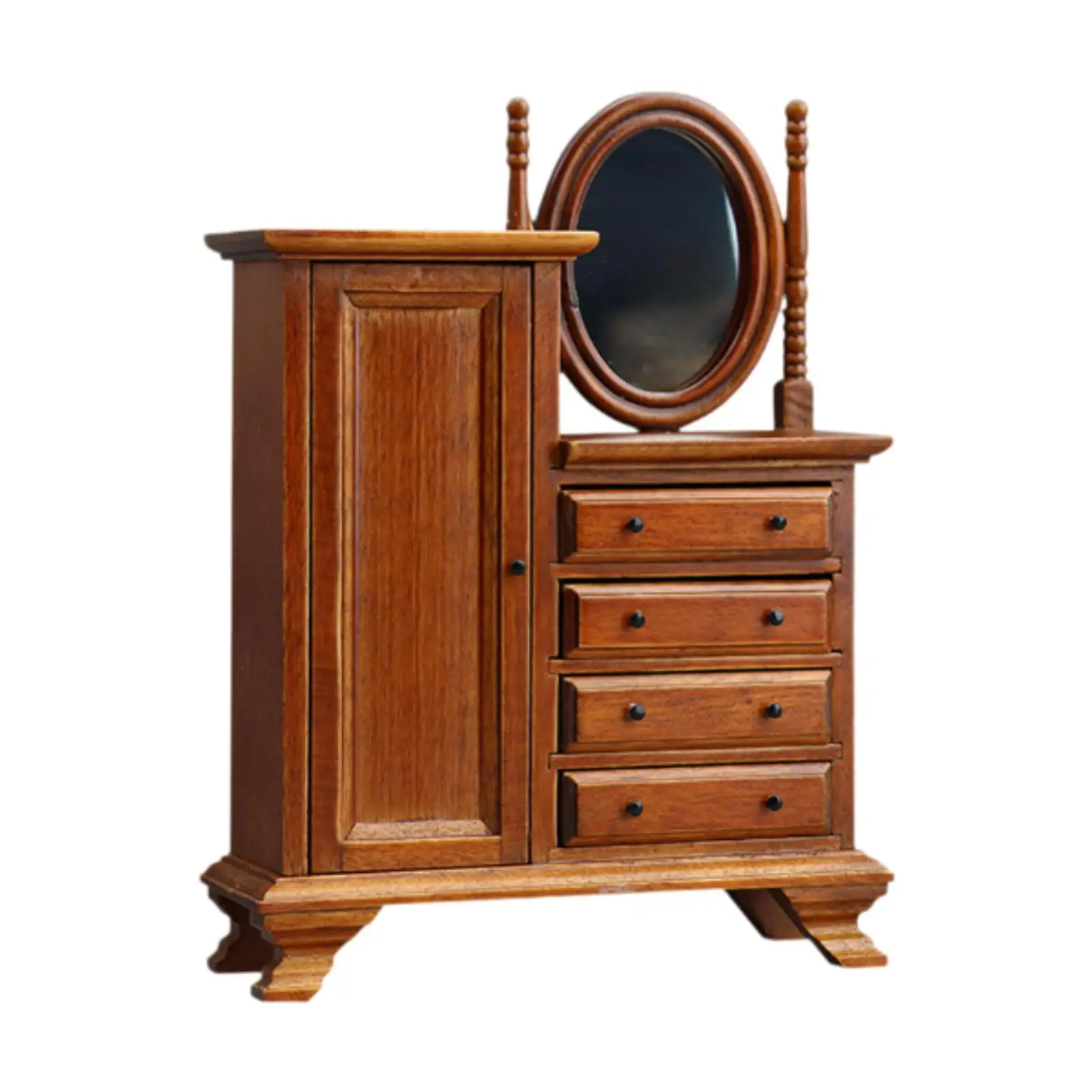 Toaletka dla lalek w skali 1:12, drewniana ozdoba do domku dla lalek, gładka mała miniaturowa scena, model mebli do domku dla lalek.