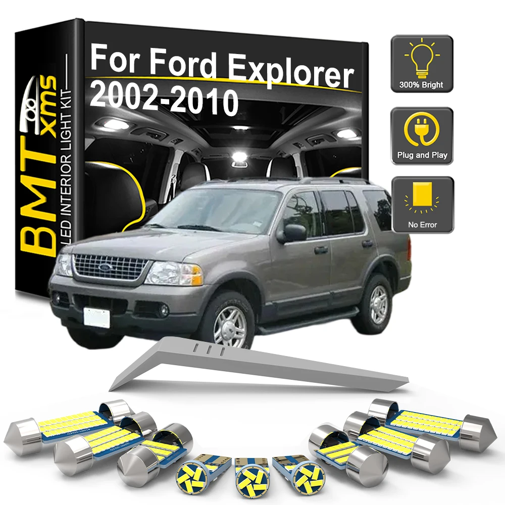 For Ford Explorer 2002 2003 2004 2005 2006 2007 2008 2009 2010 LED Car Dome Trunk Lamp Canbus, 8/14PCS LED Interior Light Bulb