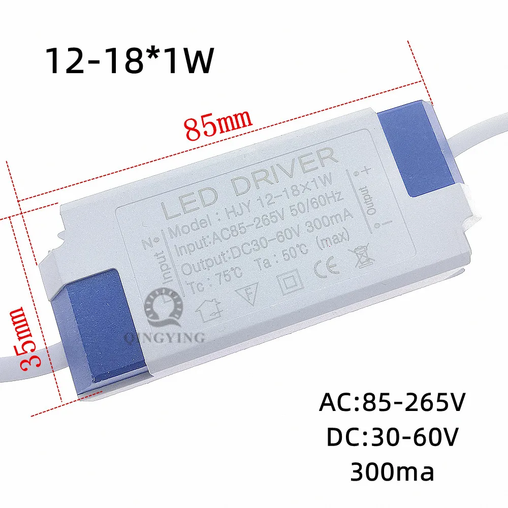 Driver LED 300mA 1W 3W 5W 7W 12W 18W 20W 25W 36W Fonte de alimentação de corrente constante AC85-265V DownLighting Transformers Bulb