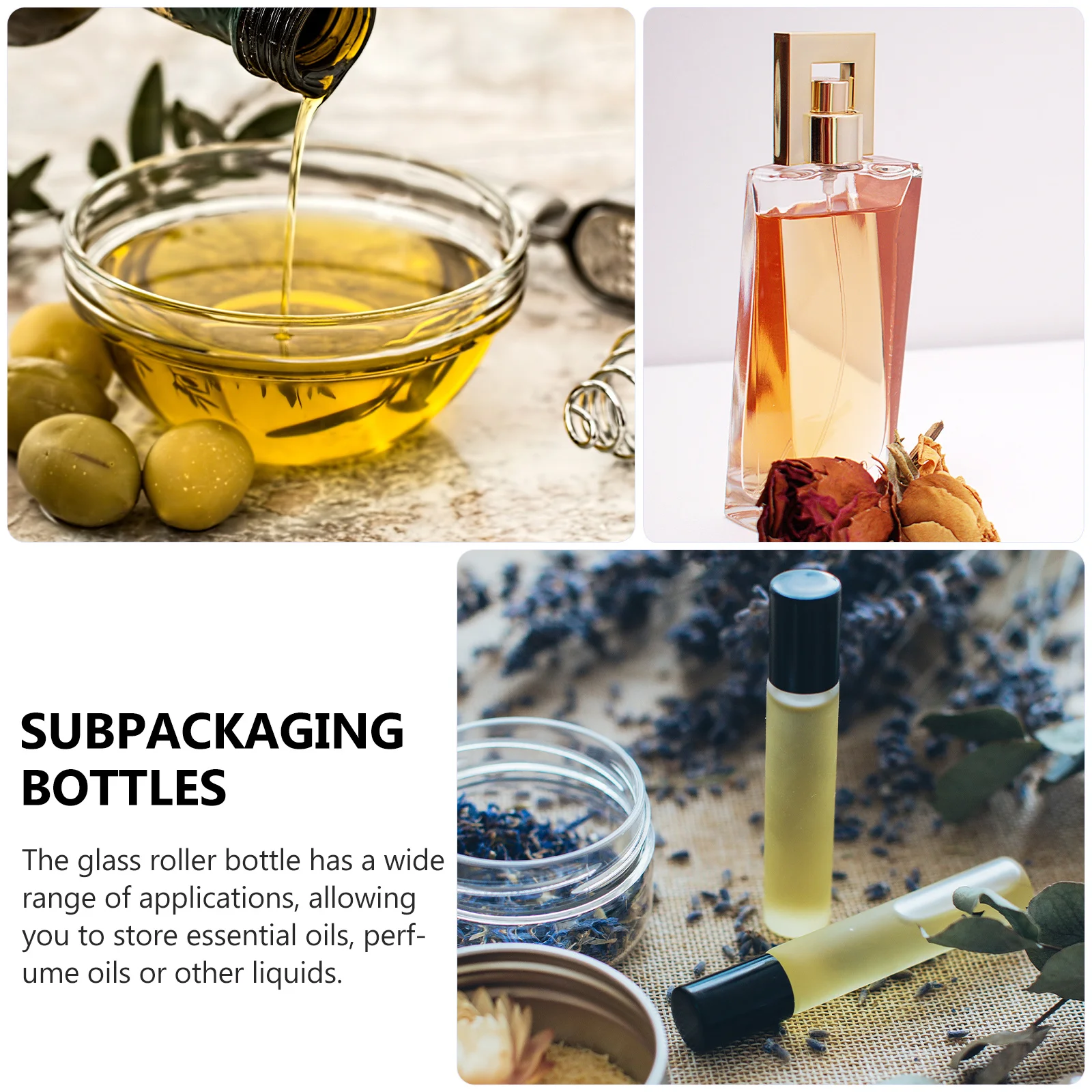 

12Pcs Compact Glass Roll-on Bottles 10Ml Essential Oil Roller Bottles Spill-Resistant Subpackaging Containers for Travel Daily