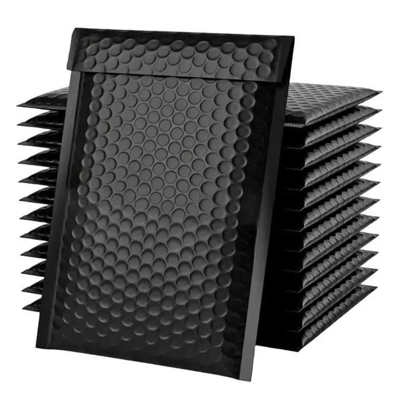 A13E-Waterproof Cushioned Bubble Mailers 50PC, 23X18cm,Black Self-Sealing Padded Shipping Envelopes