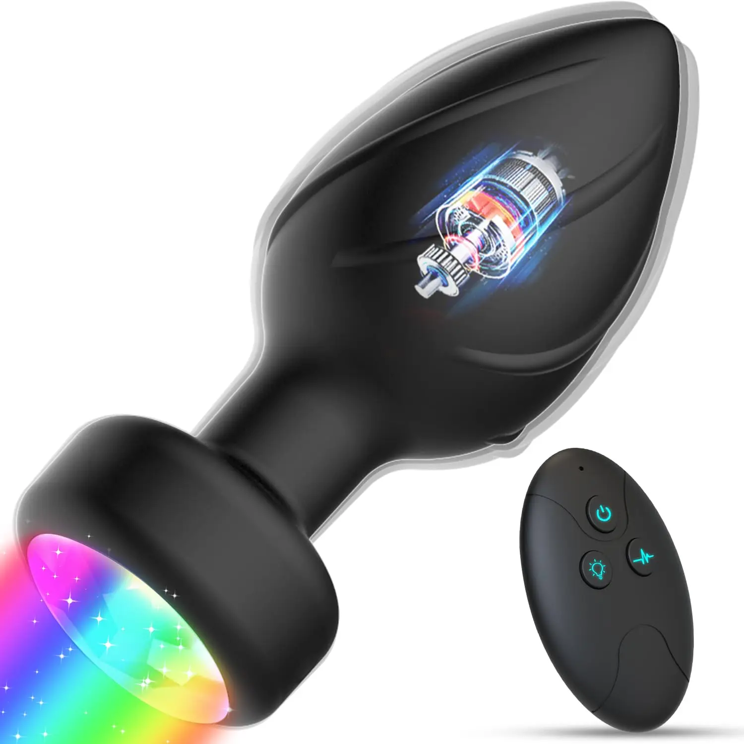 

10 Modes Vibrating Butt Plug - LED Colorful Light up Remote Control Anal Plug for Prostate Massage, Adult Sex Toys for Men Wome