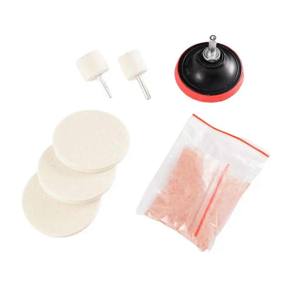 Car Glass Polishing Grinding Set Windshield Wiper Felt Pad Polishing Kit Cleaning Scratch Removal Polishing Backing Pad